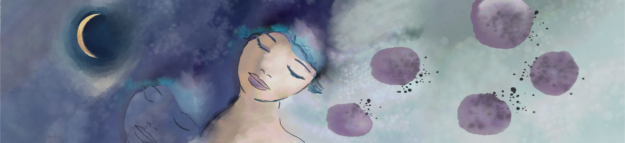 Illustration of woman dreaming